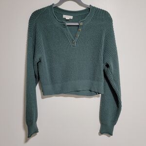 Aéropostale Cropped Sweater Medium Green